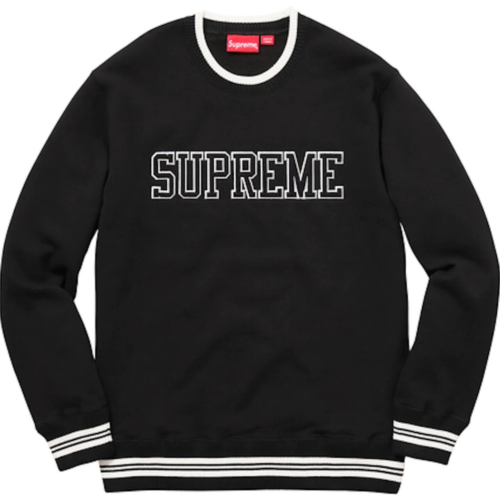 Supreme Men’s Black Logo Crewneck Sweater